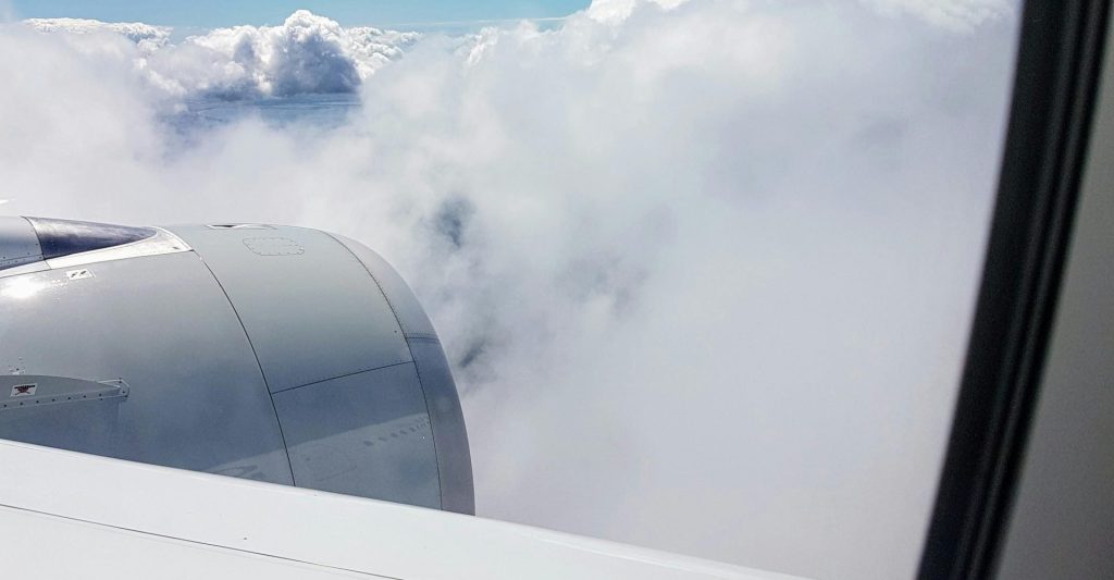 Sitting by the window on the airplane is one of the author's favorite travel habits. Photo by Daniel Frese