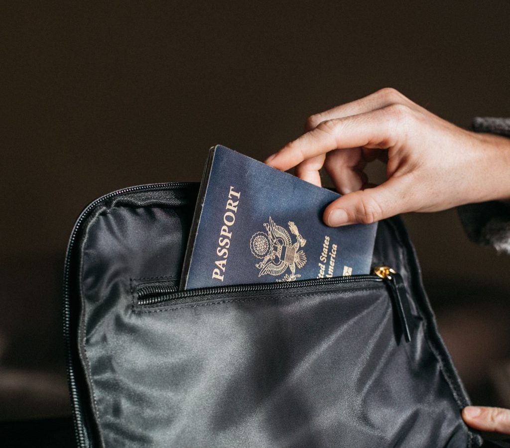Packing your passport in your personal item.